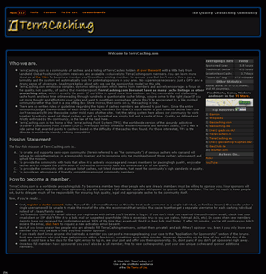 TerraCaching.com - Dark Theme