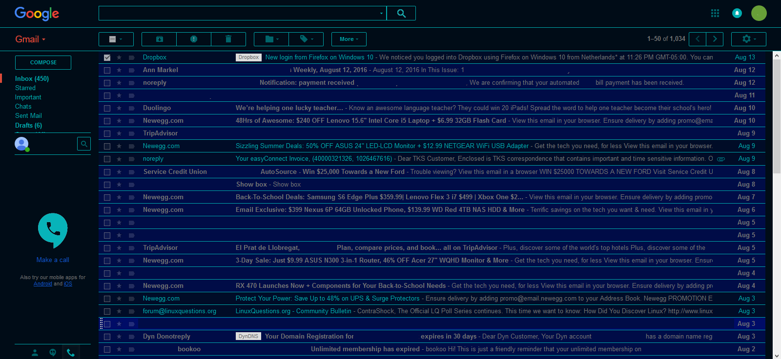 Gmail Dark Blue