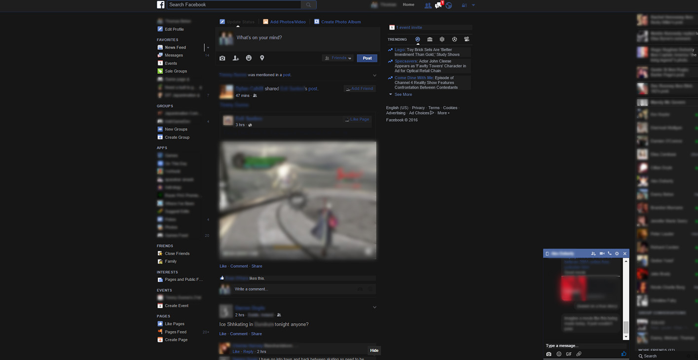 Facebook Minimal Dark Theme by Aniki