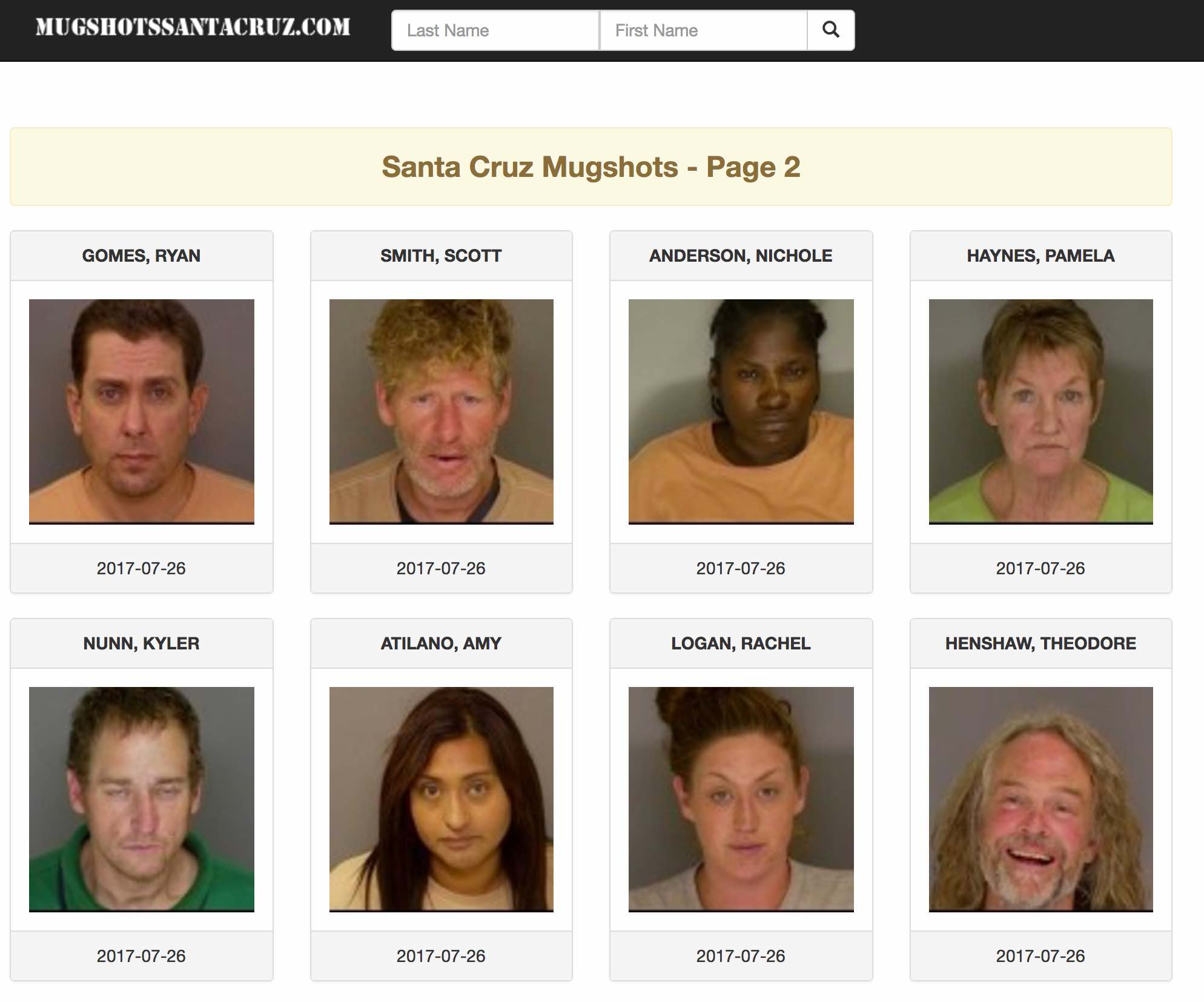mugshotsantacruz.com