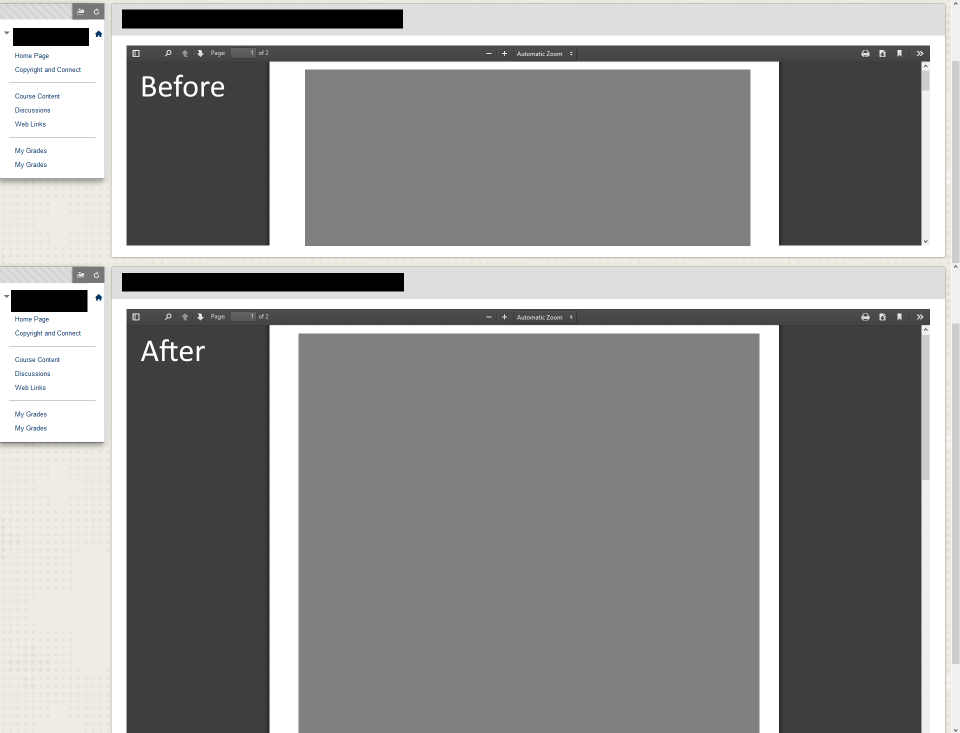 Bigger PDF Viewer in UBC Connect