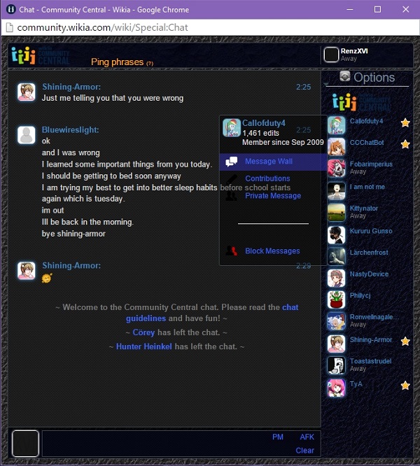 Wikia Chat Skin: Blue Metal