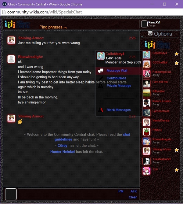 Wikia Chat Skin: Red Metal