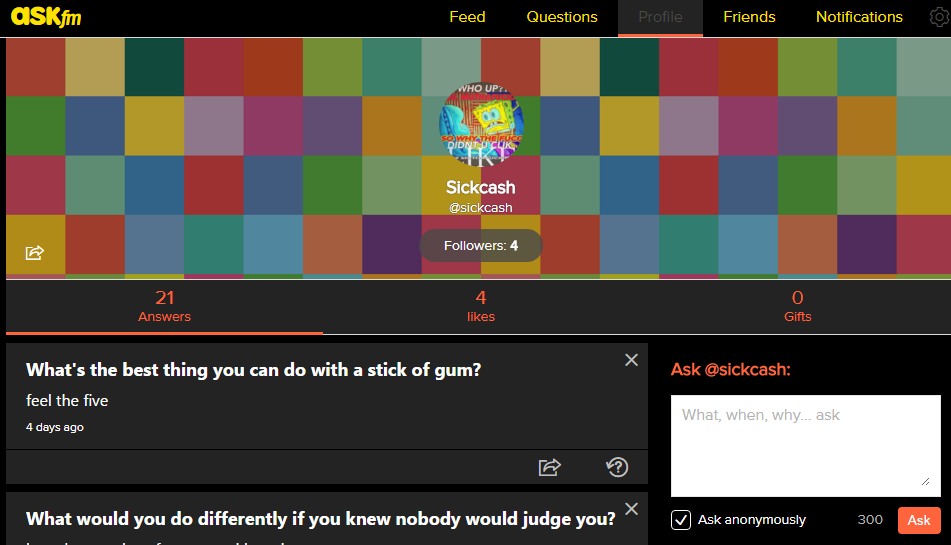 Ask.FM Black, White and Gold