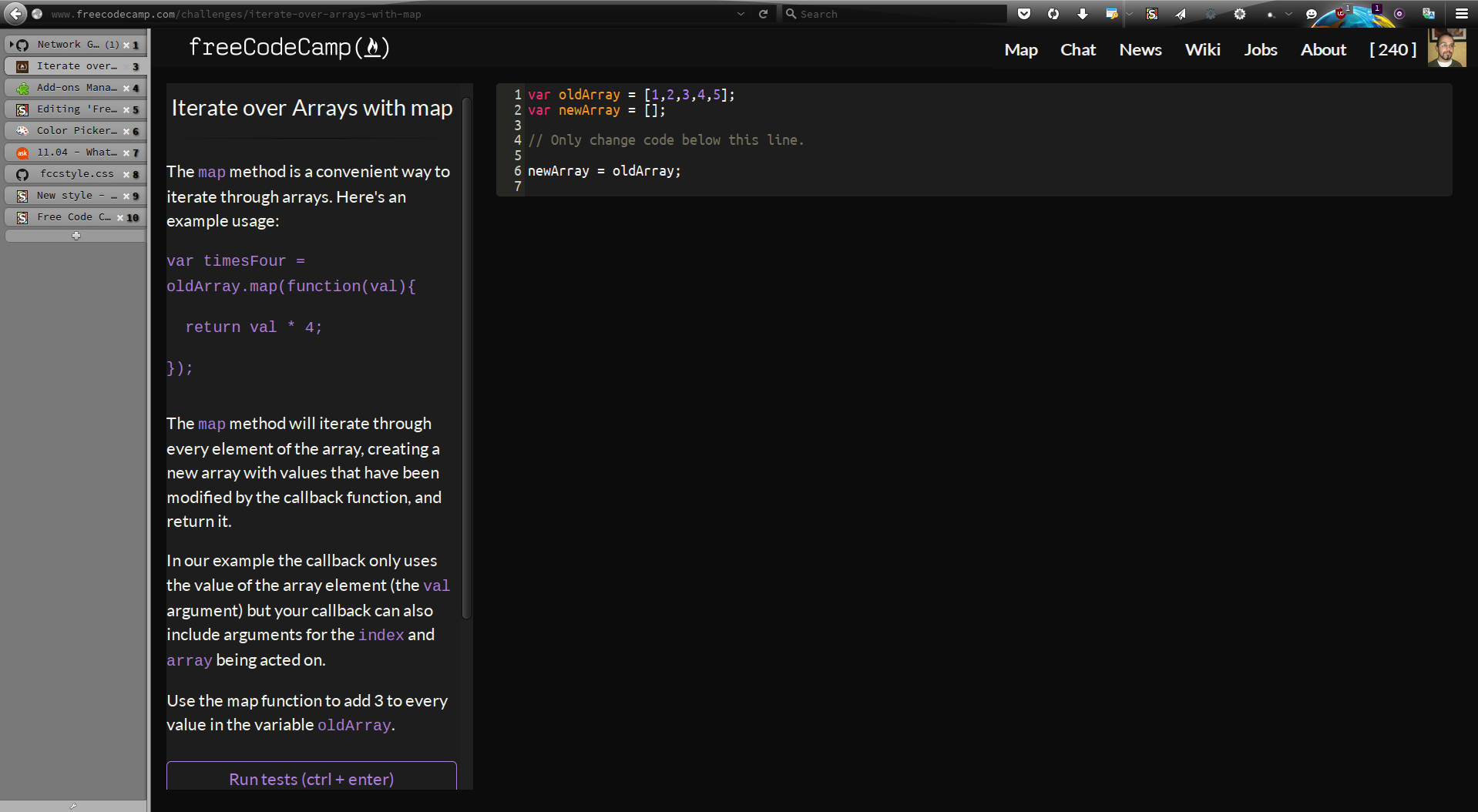 free coding camp dark improved