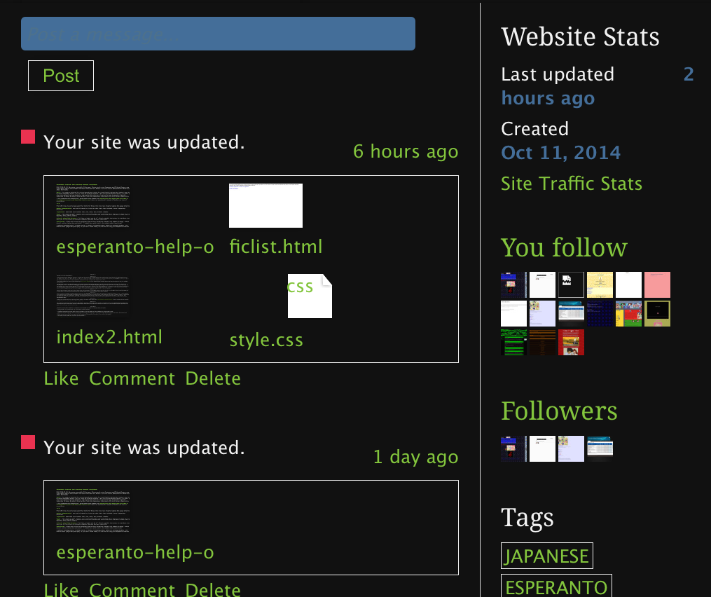 Neocities Dark Simple