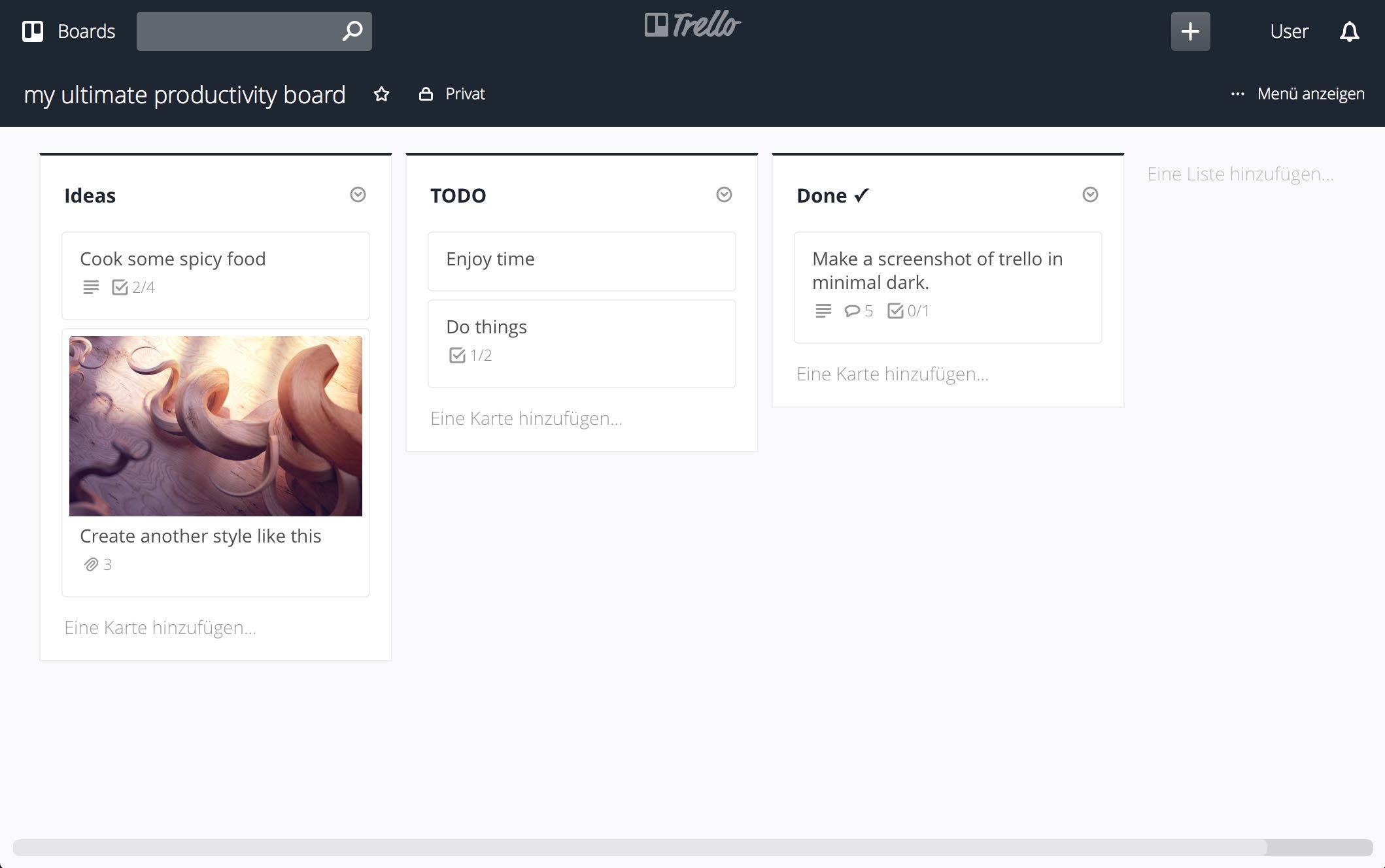 Trello - Minimal Dark