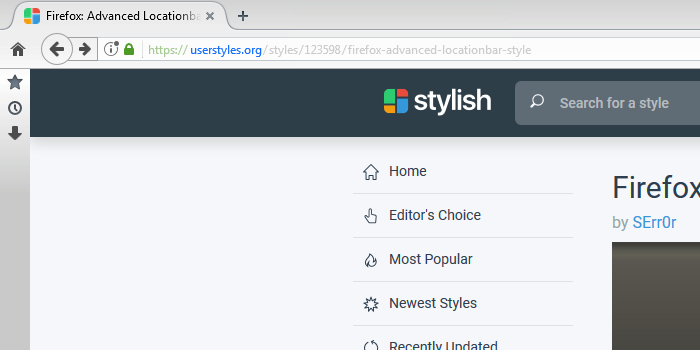 Firefox: Advanced Locationbar Style