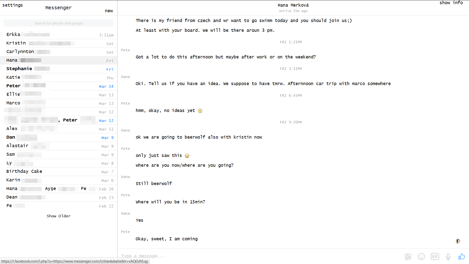 IRC-style messenger.com