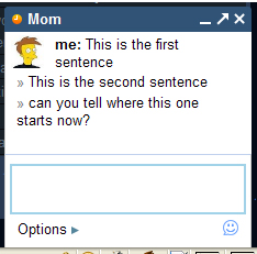 Gmail chat - chevron before additional posts