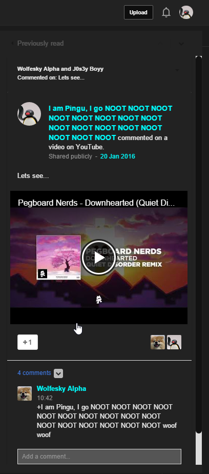 YouTube - Dark notifications