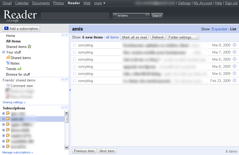 Google Reader *Mobile me* [obsolete]