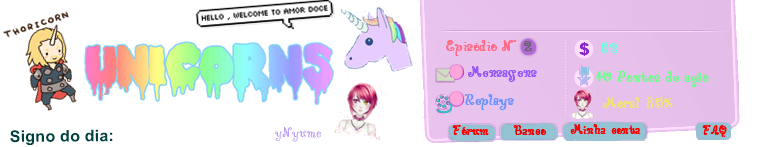 Tema Amor doce de unicorns