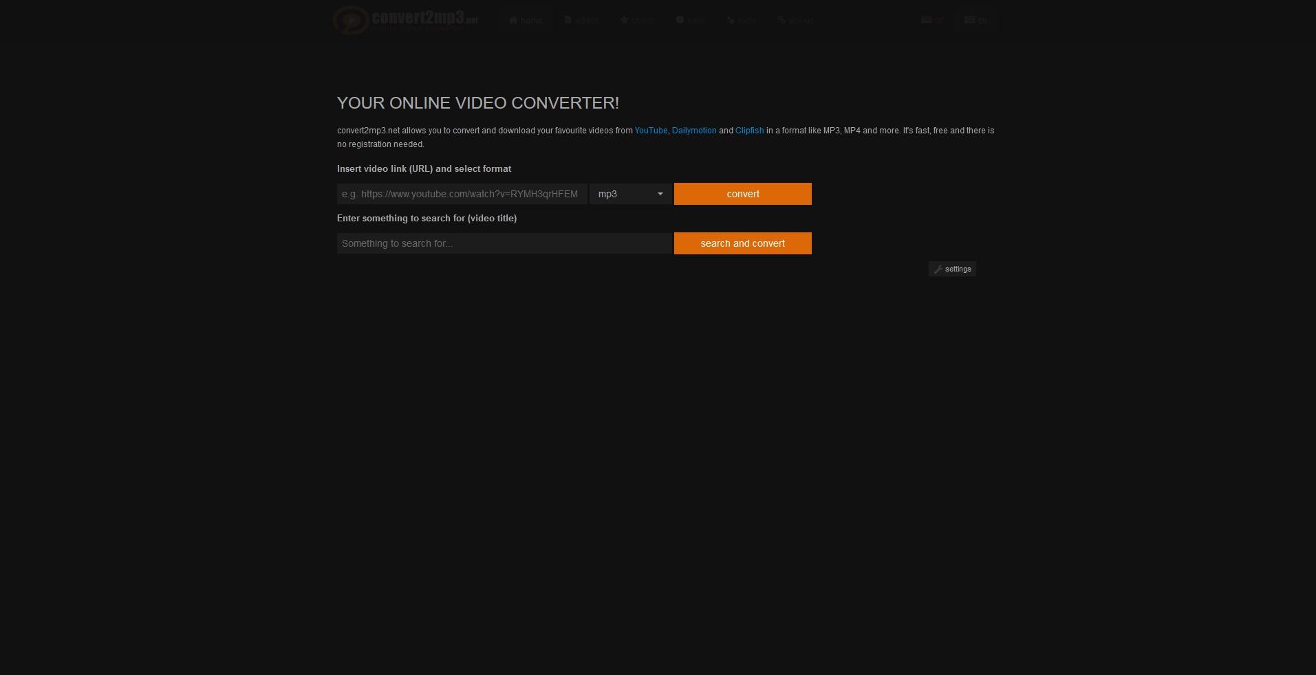 Convert2mp3.net Dark 2.0