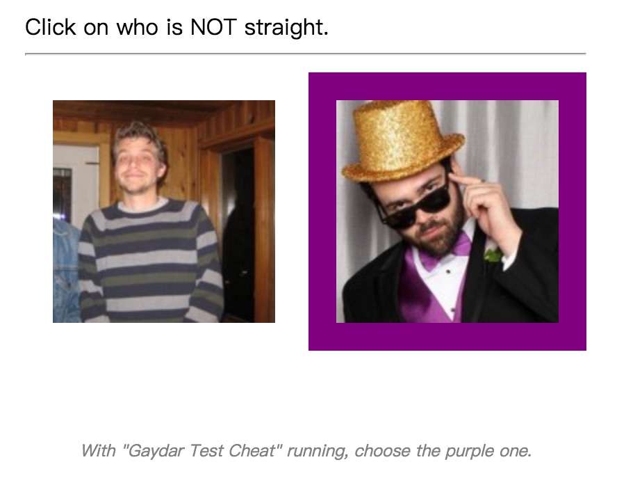 gaydar test cheating