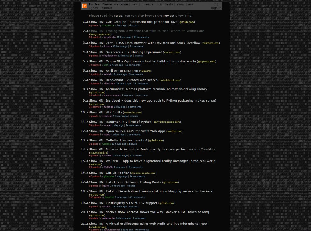Hacker News - Dark, Centered & Simple