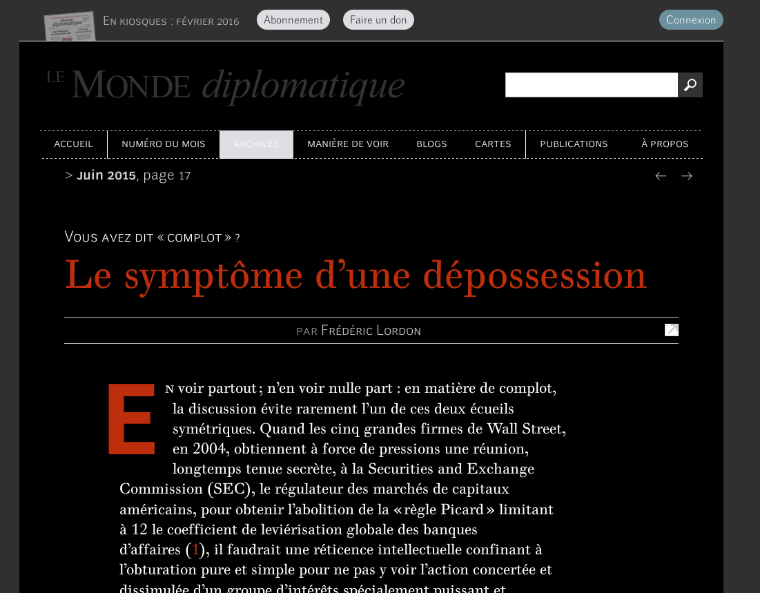 Le Monde Diplomatique in dark theme