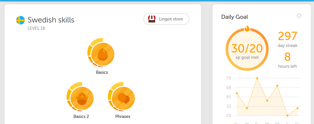 Duolingo Collapsed Header