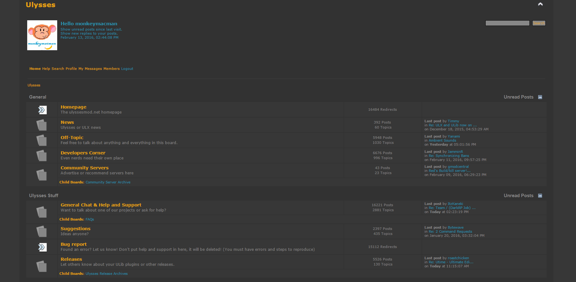 Ulysses Forums Dark Theme