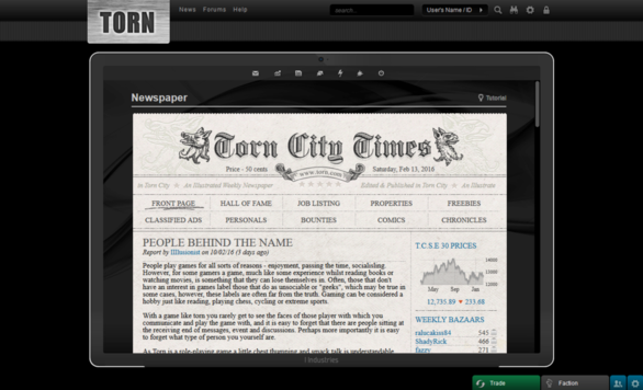 Torn City - Black & Silver Theme