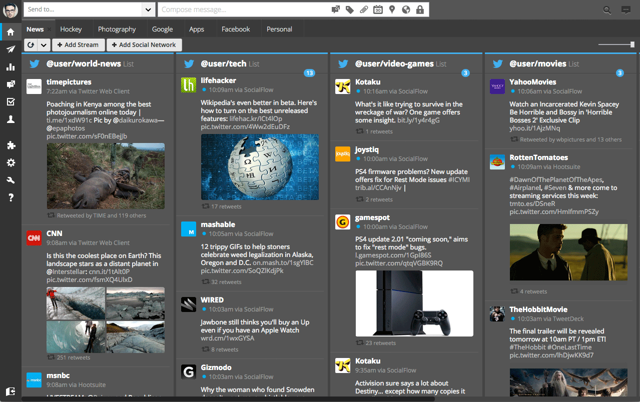 Hootsuite Dark Theme (New UI + New Streams)
