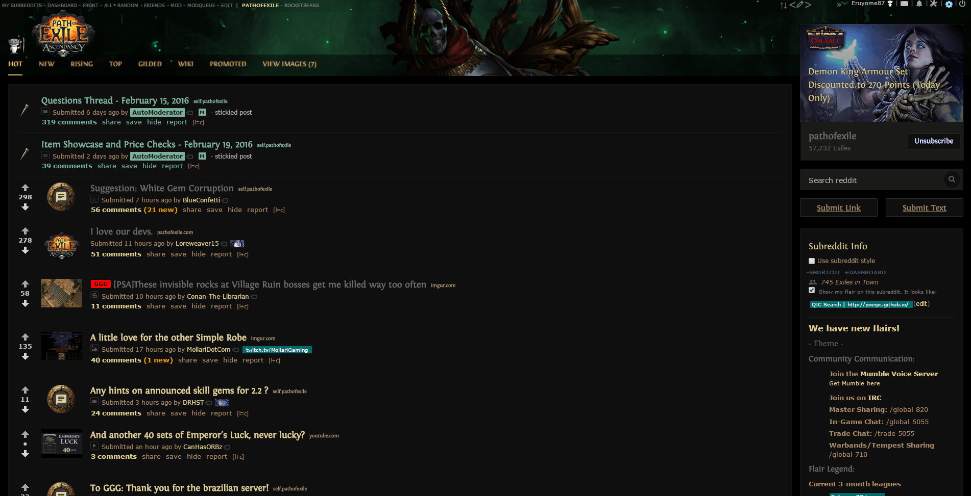 Path of Exile Reddit Dark Theme