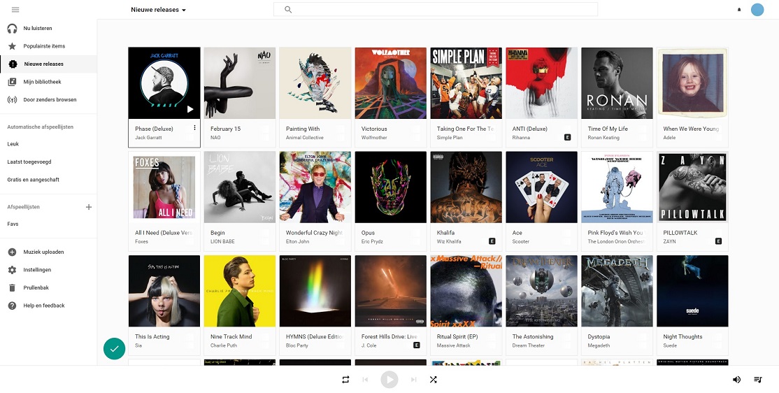 Google Music - Flat White Desktop [OUTDATED]
