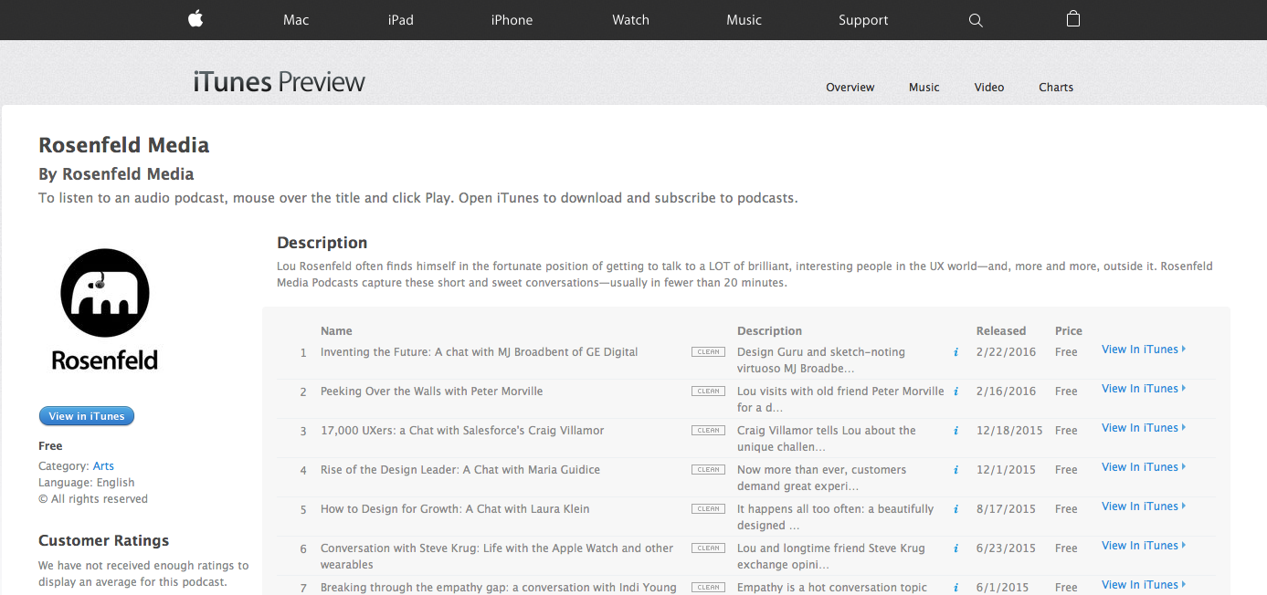 iTunes responsive