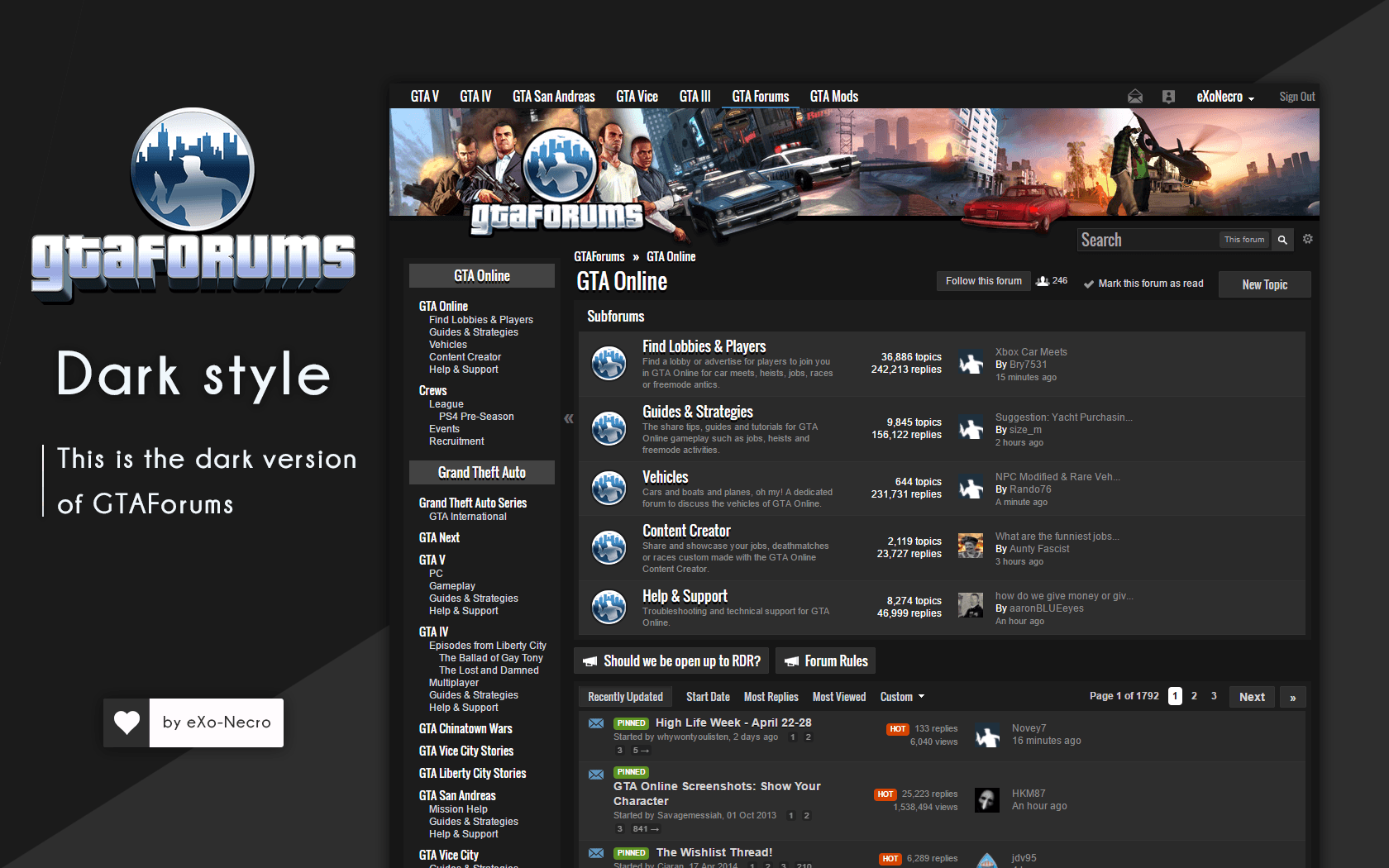 Gtaforums | Dark theme V2
