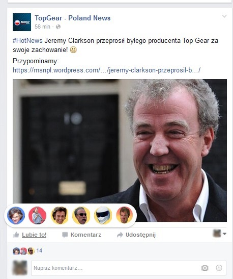 Richard, Jeremy and May Facebook Reactions