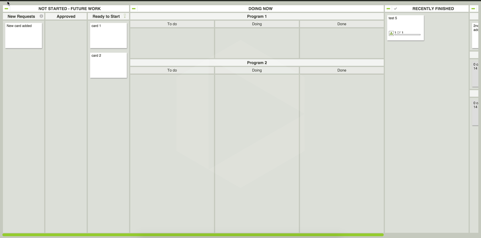 LeanKit Green Scroll Bar