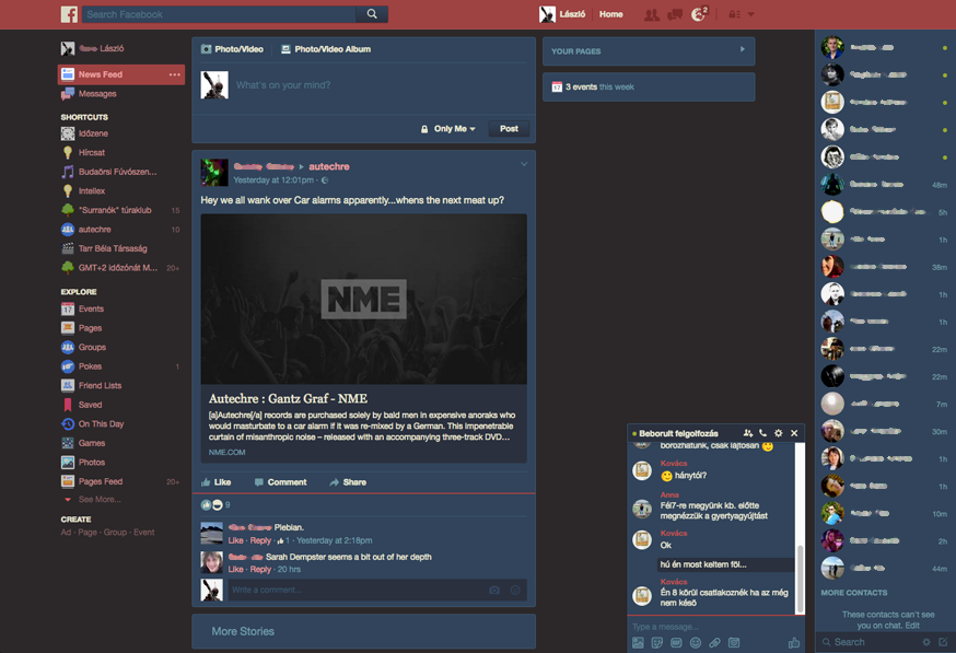 b/r – the colorfully dark Facebook theme