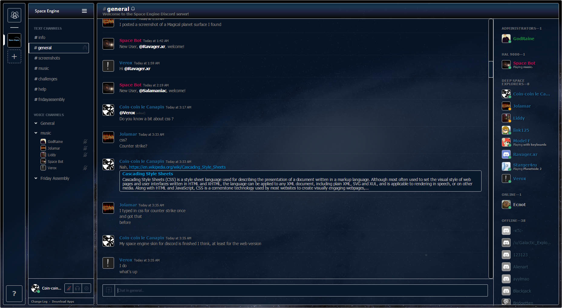 Space Engine theme for Discord