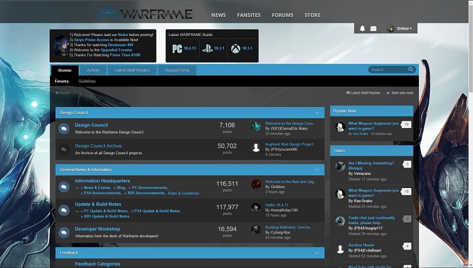 Warframe Forums: Grey/Cyan 2.1
