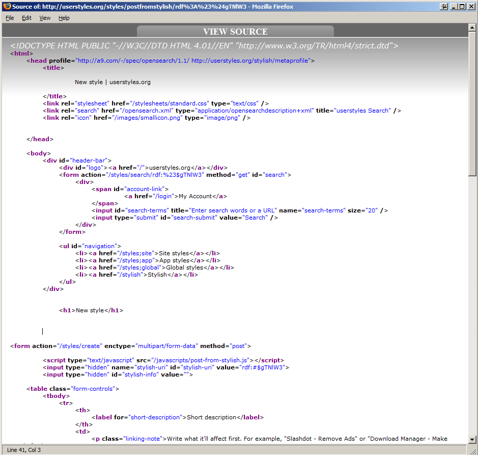FF3 - View Source Style