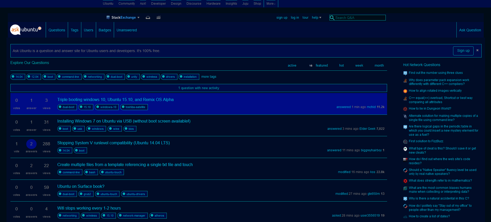 AskUbuntu Dark Blue