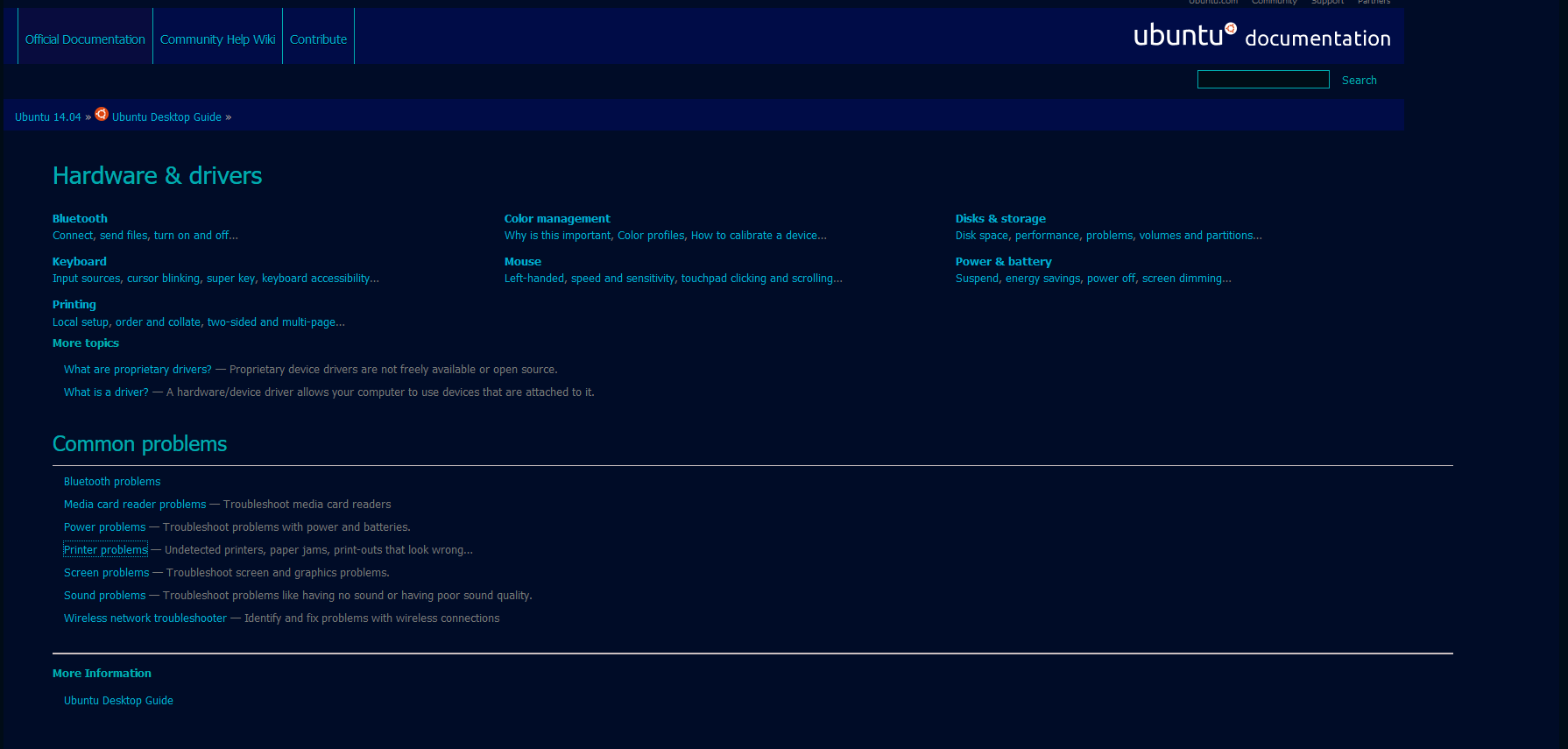 Ubuntu Help/Wiki/Manpages Dark Blue