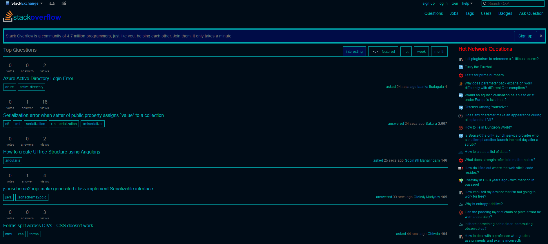 StackOverflow Dark Blue