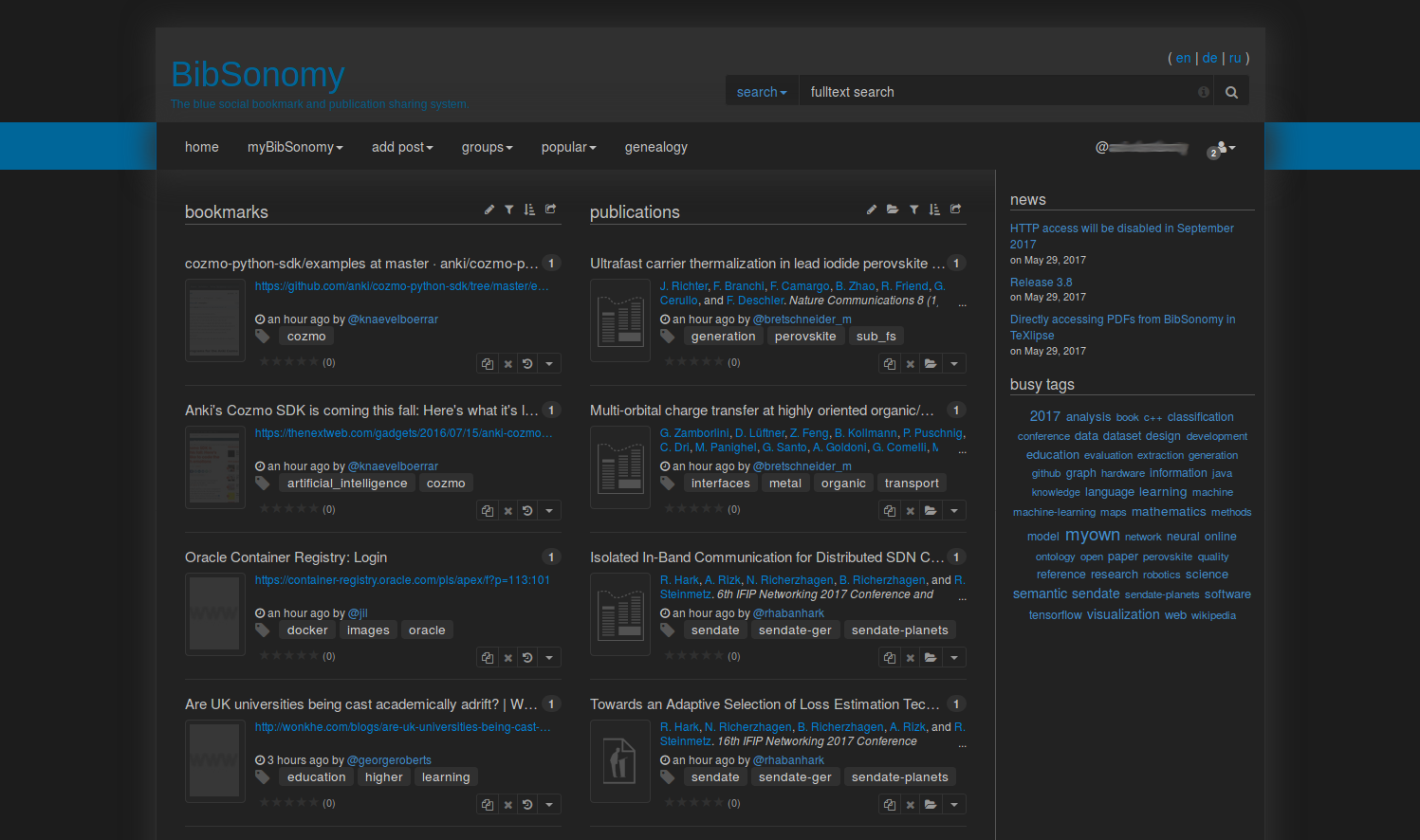 BibSonomy Dark