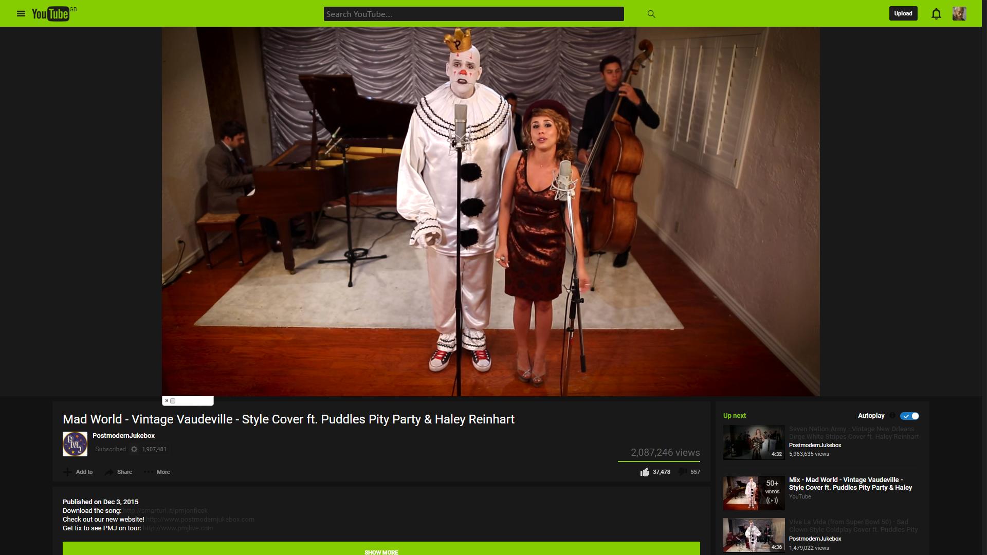 YouTube Dark Material Design GREEN