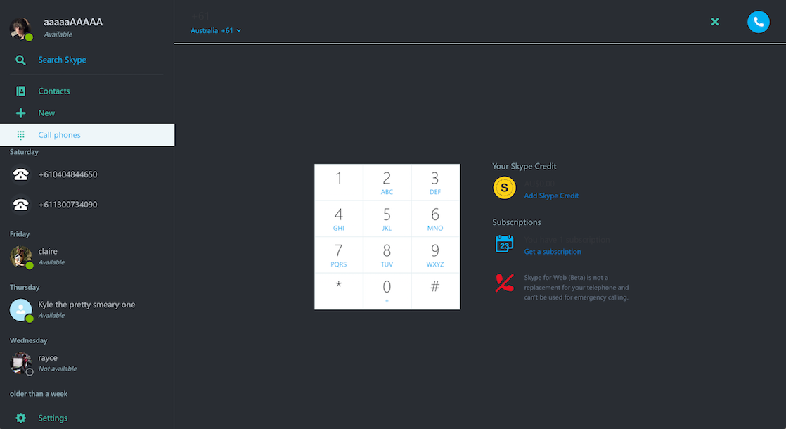 Simple Dark Skype