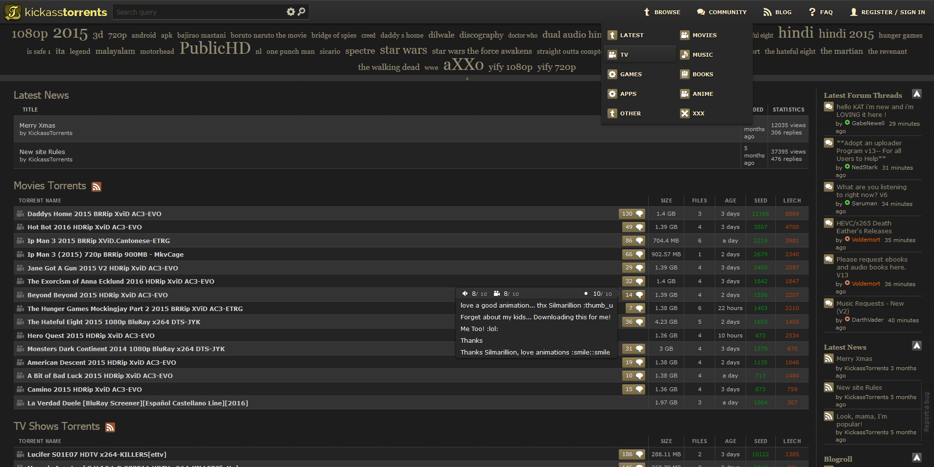 Kickass Torrents - Midnight Theme (Kat.cr)