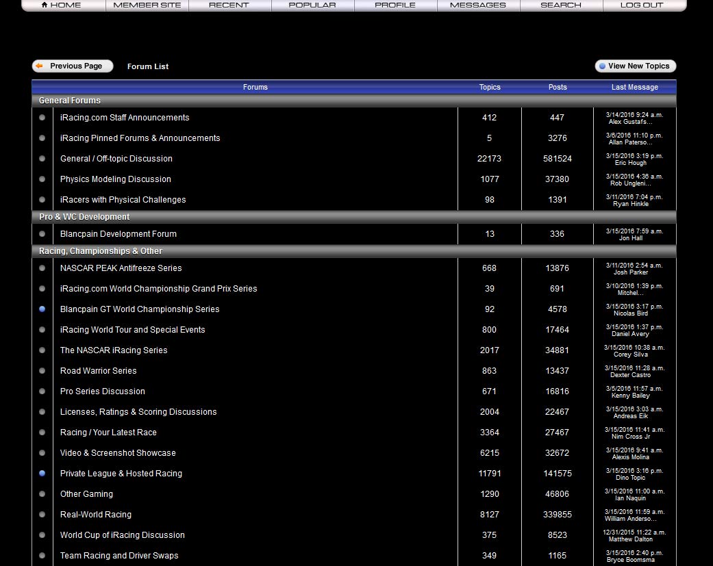 iRacing Dark Forum