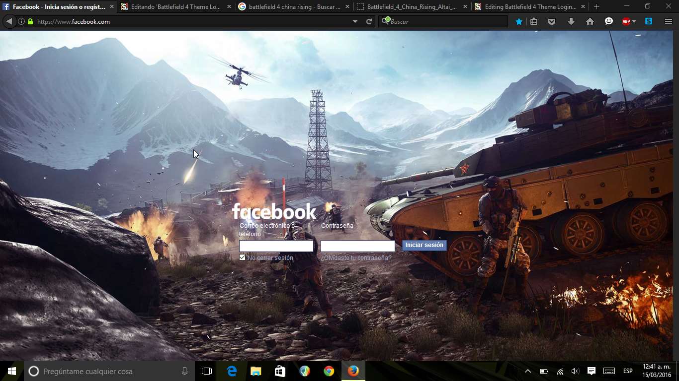 Battlefield 4 Theme Login Facebook