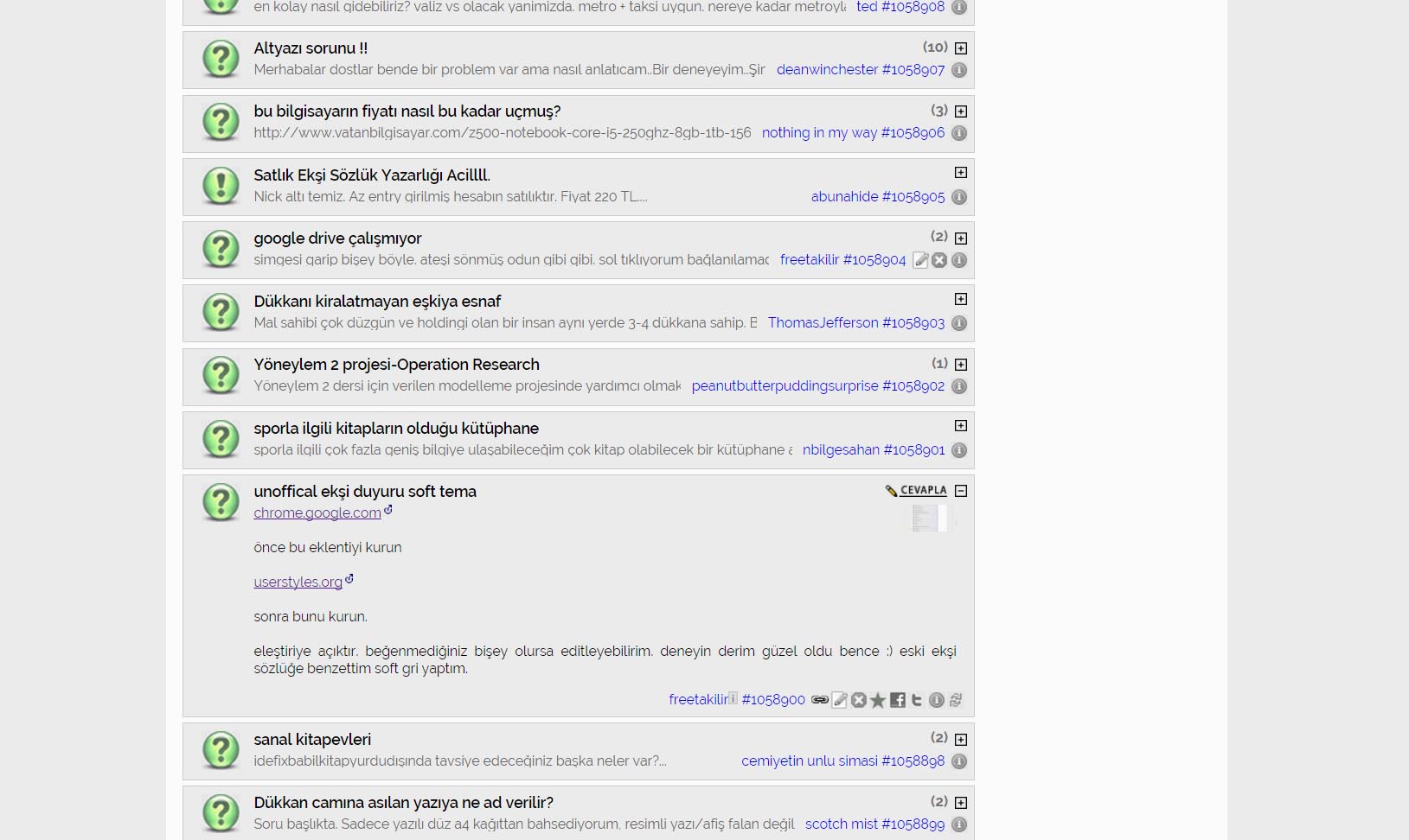 Ekşi Duyuru Soft Tema by freetakilir