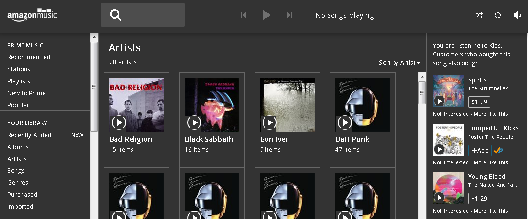 Amazon Music Dark w/Dark Borders