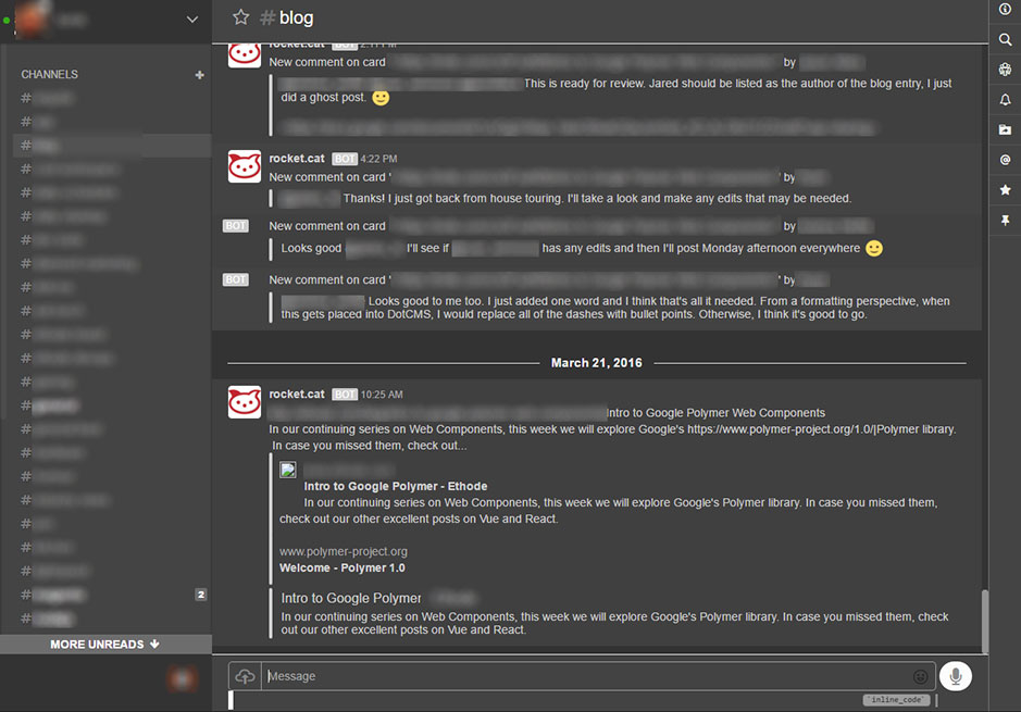 Rocket Chat Dark Slate