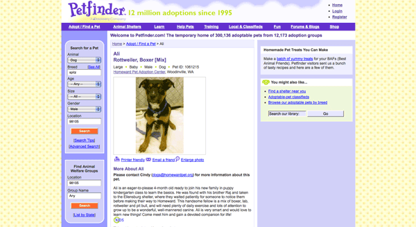 Petfinder.com Adblocker / Cleanup