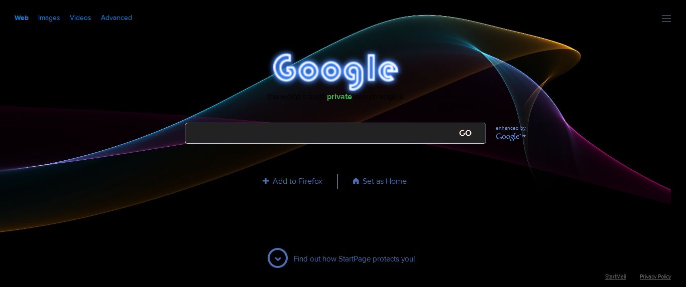 startpage - darkwave