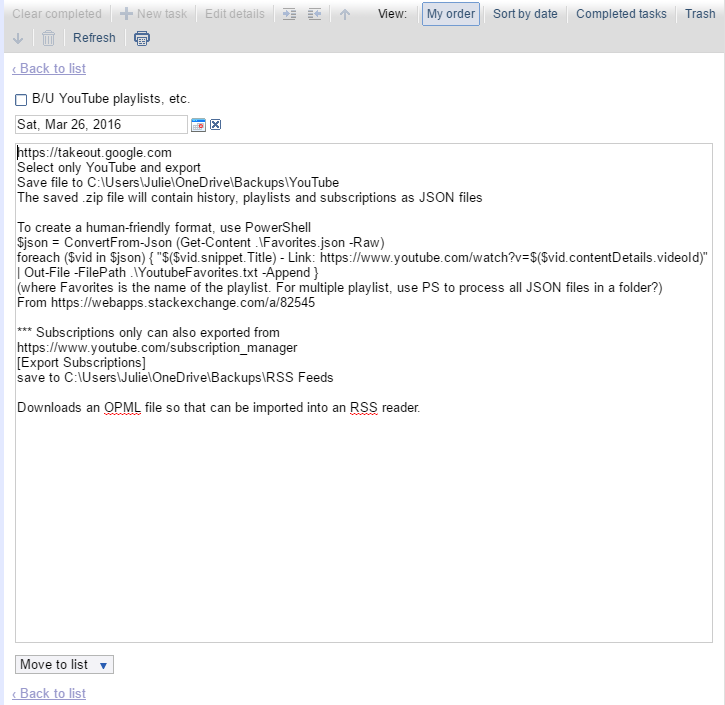 Google Tasks, increase notes height